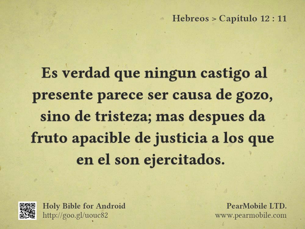 Hebreos, Capítulo 12:11